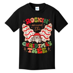 Festive Santa Claus Rockin' Around Christmas Tree Kids T-Shirt