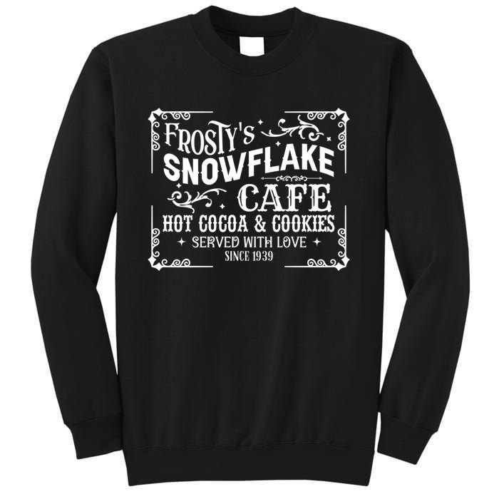 FrostyS Snowflake Cafe Vintage Christmas Sign Sweatshirt