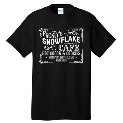 FrostyS Snowflake Cafe Vintage Christmas Sign Tall T-Shirt