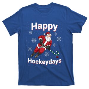 Funny Santa Claus Ice Hockey Happy Hockeydays Christmas Cute Gift T-Shirt