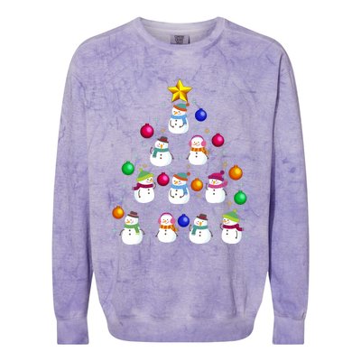 Funny Snowman Christmas Tree Ornament Decor Gift Colorblast Crewneck Sweatshirt