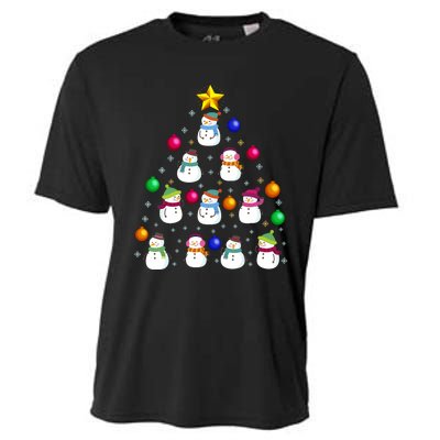 Funny Snowman Christmas Tree Ornament Decor Gift Cooling Performance Crew T-Shirt