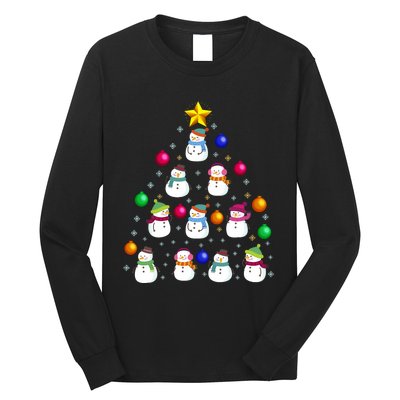 Funny Snowman Christmas Tree Ornament Decor Gift Long Sleeve Shirt