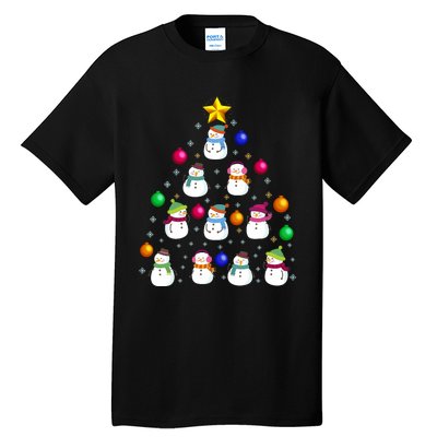 Funny Snowman Christmas Tree Ornament Decor Gift Tall T-Shirt