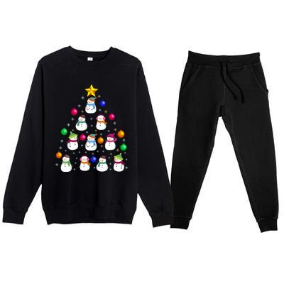 Funny Snowman Christmas Tree Ornament Decor Gift Premium Crewneck Sweatsuit Set