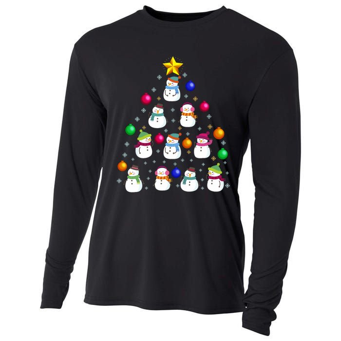 Funny Snowman Christmas Tree Ornament Decor Gift Cooling Performance Long Sleeve Crew