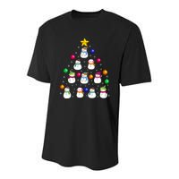 Funny Snowman Christmas Tree Ornament Decor Gift Youth Performance Sprint T-Shirt