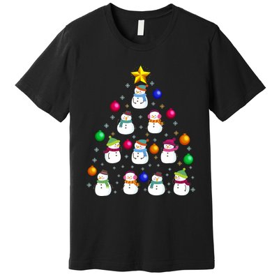 Funny Snowman Christmas Tree Ornament Decor Gift Premium T-Shirt