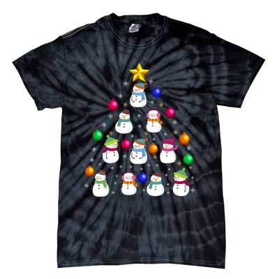 Funny Snowman Christmas Tree Ornament Decor Gift Tie-Dye T-Shirt