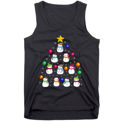 Funny Snowman Christmas Tree Ornament Decor Gift Tank Top