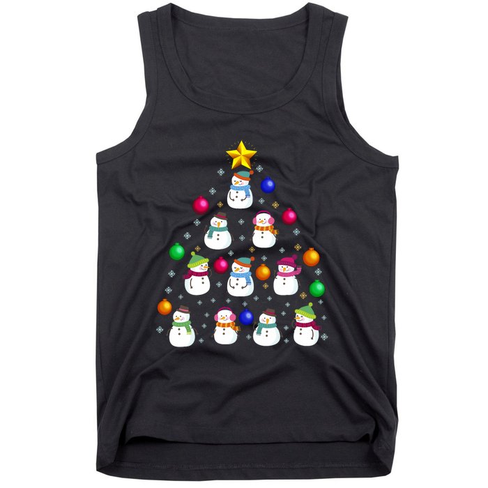 Funny Snowman Christmas Tree Ornament Decor Gift Tank Top