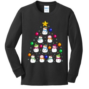 Funny Snowman Christmas Tree Ornament Decor Gift Kids Long Sleeve Shirt