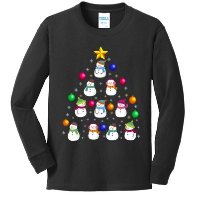 Funny Snowman Christmas Tree Ornament Decor Gift Kids Long Sleeve Shirt