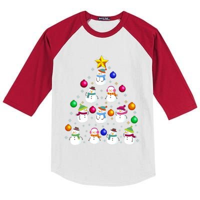 Funny Snowman Christmas Tree Ornament Decor Gift Kids Colorblock Raglan Jersey