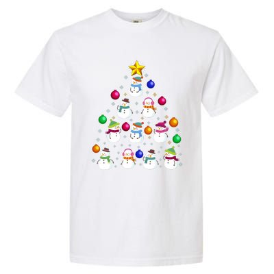 Funny Snowman Christmas Tree Ornament Decor Gift Garment-Dyed Heavyweight T-Shirt