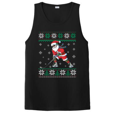 Funny Santa Claus Christmas Ice Hockey Ugly Sweater Boys Great Gift PosiCharge Competitor Tank