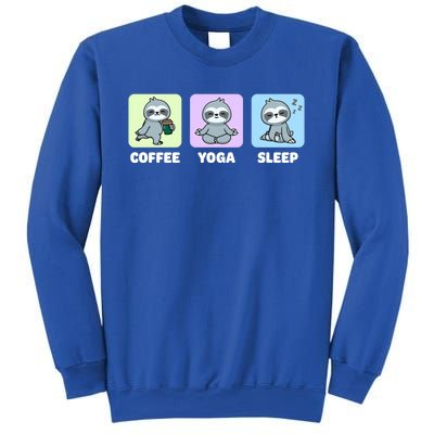 Funny Sloth Coffee Yoga Sleep Repeat Cute Kawaii Animal Funny Gift Sweatshirt