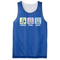 Funny Sloth Coffee Yoga Sleep Repeat Cute Kawaii Animal Funny Gift Mesh Reversible Basketball Jersey Tank