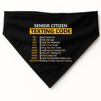 Funny Senior CitizenS Texting Code Fathers Day For Grandpa USA-Made Doggie Bandana