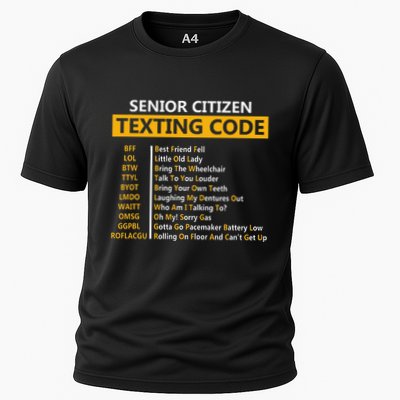 Funny Senior CitizenS Texting Code Fathers Day For Grandpa Performance Shirt