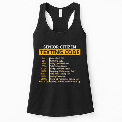 Funny Senior CitizenS Texting Code Fathers Day For Grandpa Womens Tank Top