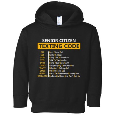 Funny Senior CitizenS Texting Code Fathers Day For Grandpa Toddler Hoodie