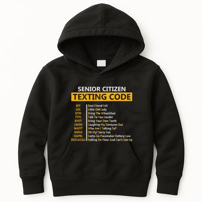 Funny Senior CitizenS Texting Code Fathers Day For Grandpa Kids Hoodie
