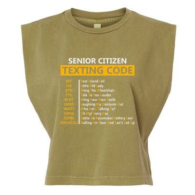 Funny Senior CitizenS Texting Code Fathers Day For Grandpa Garment-Dyed Women's Muscle Tee