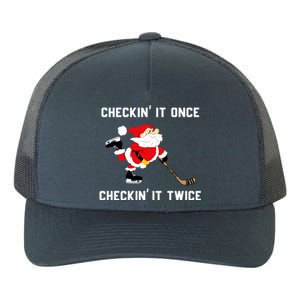 Funny Santa Clause Christmas Ice Hockey For Boys Great Gift Yupoong Adult 5-Panel Trucker Hat