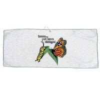 Funny Silly Caterpillar Monarch Butterfly Humor Large Microfiber Waffle Golf Towel