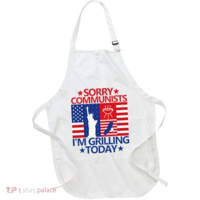 Funny Sorry Communists IM Grilling Today Full-Length Apron With Pockets