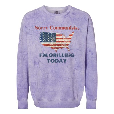 Funny Sorry Communists IM Grilling Today Colorblast Crewneck Sweatshirt