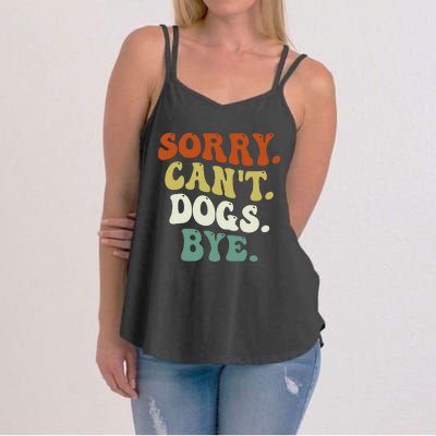 Funny Sorry Cant Dog Bye Groovy Style Women's Strappy Tank