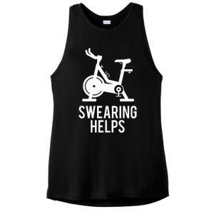 Funny Spin Class Swearing Helps Spinning Gift Gym Fitness Ladies PosiCharge Tri-Blend Wicking Tank