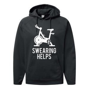 Funny Spin Class Swearing Helps Spinning Gift Gym Fitness Performance Fleece Hoodie