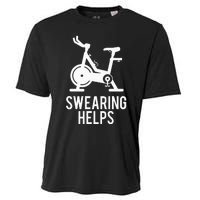 Funny Spin Class Swearing Helps Spinning Gift Gym Fitness Cooling Performance Crew T-Shirt