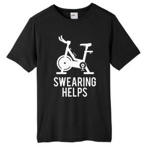 Funny Spin Class Swearing Helps Spinning Gift Gym Fitness Tall Fusion ChromaSoft Performance T-Shirt