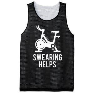 Funny Spin Class Swearing Helps Spinning Gift Gym Fitness Mesh Reversible Basketball Jersey Tank