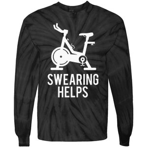 Funny Spin Class Swearing Helps Spinning Gift Gym Fitness Tie-Dye Long Sleeve Shirt