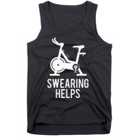 Funny Spin Class Swearing Helps Spinning Gift Gym Fitness Tank Top