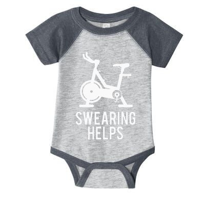 Funny Spin Class Swearing Helps Spinning Gift Gym Fitness Infant Baby Jersey Bodysuit