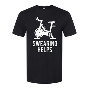 Funny Spin Class Swearing Helps Spinning Gift Gym Fitness Softstyle CVC T-Shirt