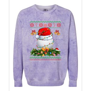 Funny Santa Claus Golf Ball Wreath Christmas Lights Xmas Pjs Gift Colorblast Crewneck Sweatshirt