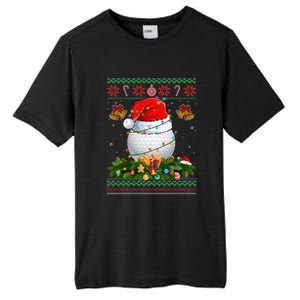 Funny Santa Claus Golf Ball Wreath Christmas Lights Xmas Pjs Gift Tall Fusion ChromaSoft Performance T-Shirt