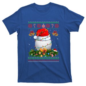 Funny Santa Claus Golf Ball Wreath Christmas Lights Xmas Pjs Gift T-Shirt