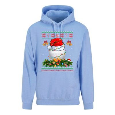 Funny Santa Claus Golf Ball Wreath Christmas Lights Xmas Pjs Gift Unisex Surf Hoodie