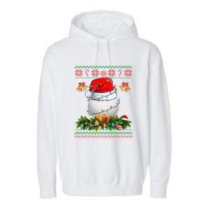 Funny Santa Claus Golf Ball Wreath Christmas Lights Xmas Pjs Gift Garment-Dyed Fleece Hoodie