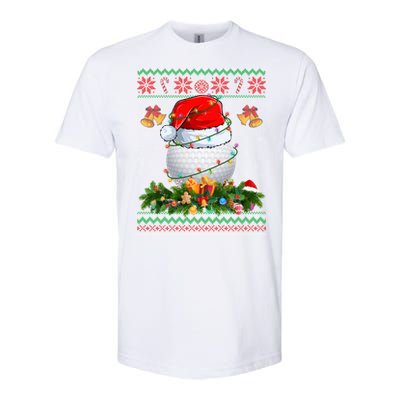 Funny Santa Claus Golf Ball Wreath Christmas Lights Xmas Pjs Gift Softstyle CVC T-Shirt