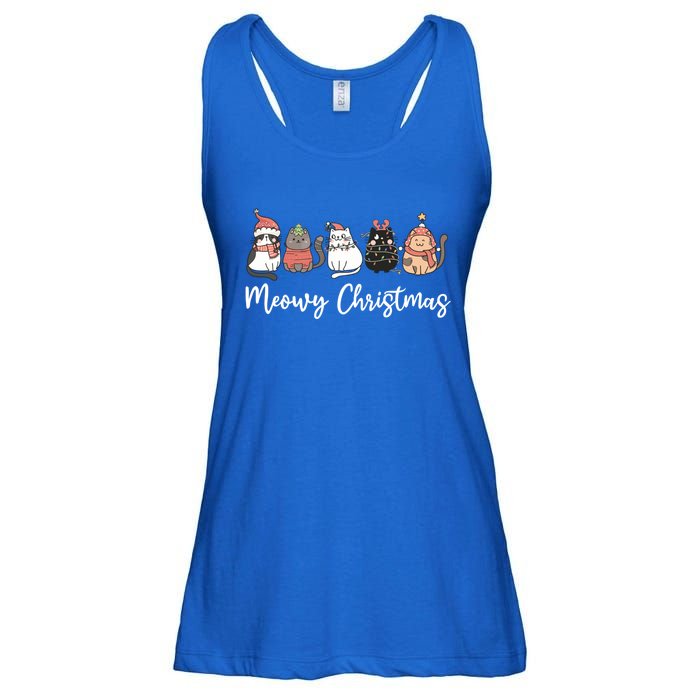 Funny Santa Cat Christmas Lights Cat Lover Xmas Cat Mom Cute Gift Ladies Essential Flowy Tank