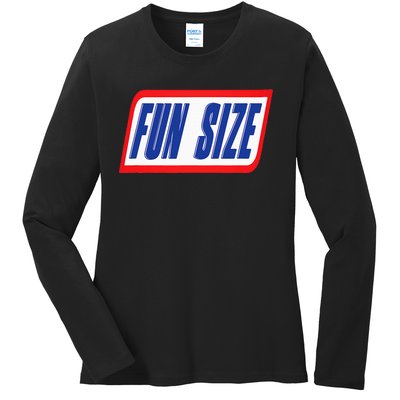 Fun Size Candy Bar Style Label Ladies Long Sleeve Shirt